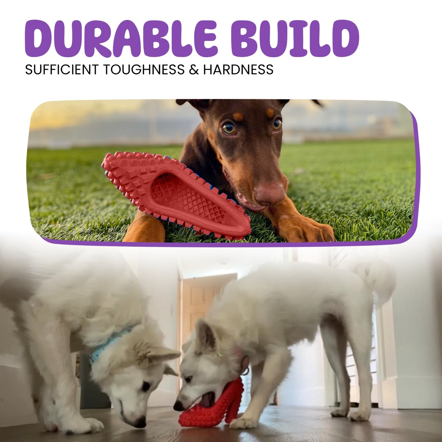 Interactive dog toy 3-pack - food-dispensing bone for mental enrichment and exercise