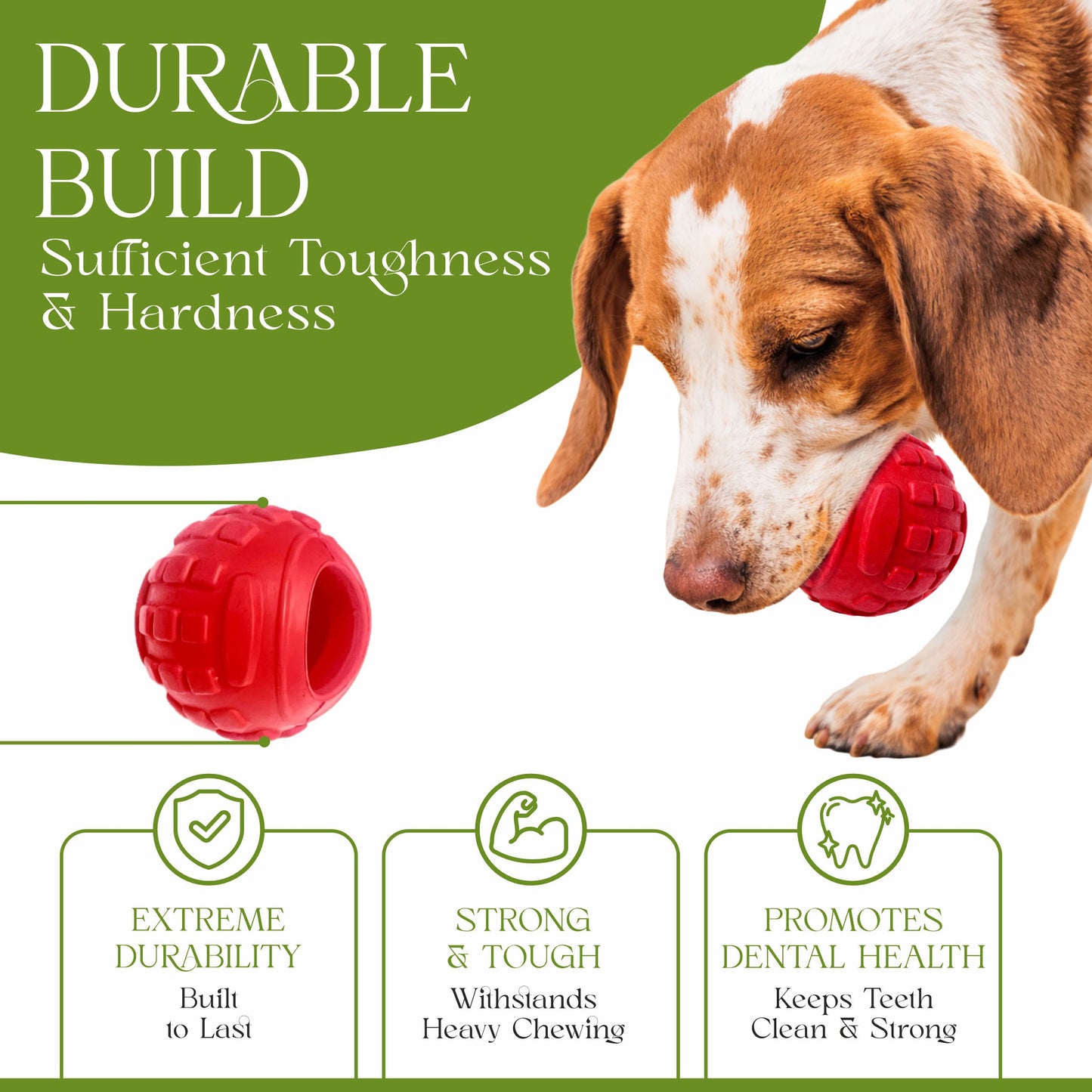 Dog Chew Toys for Aggressive Chewers - Treat Dispensing Chew Ball Interactive Small Medium Dog Puzzle Toys