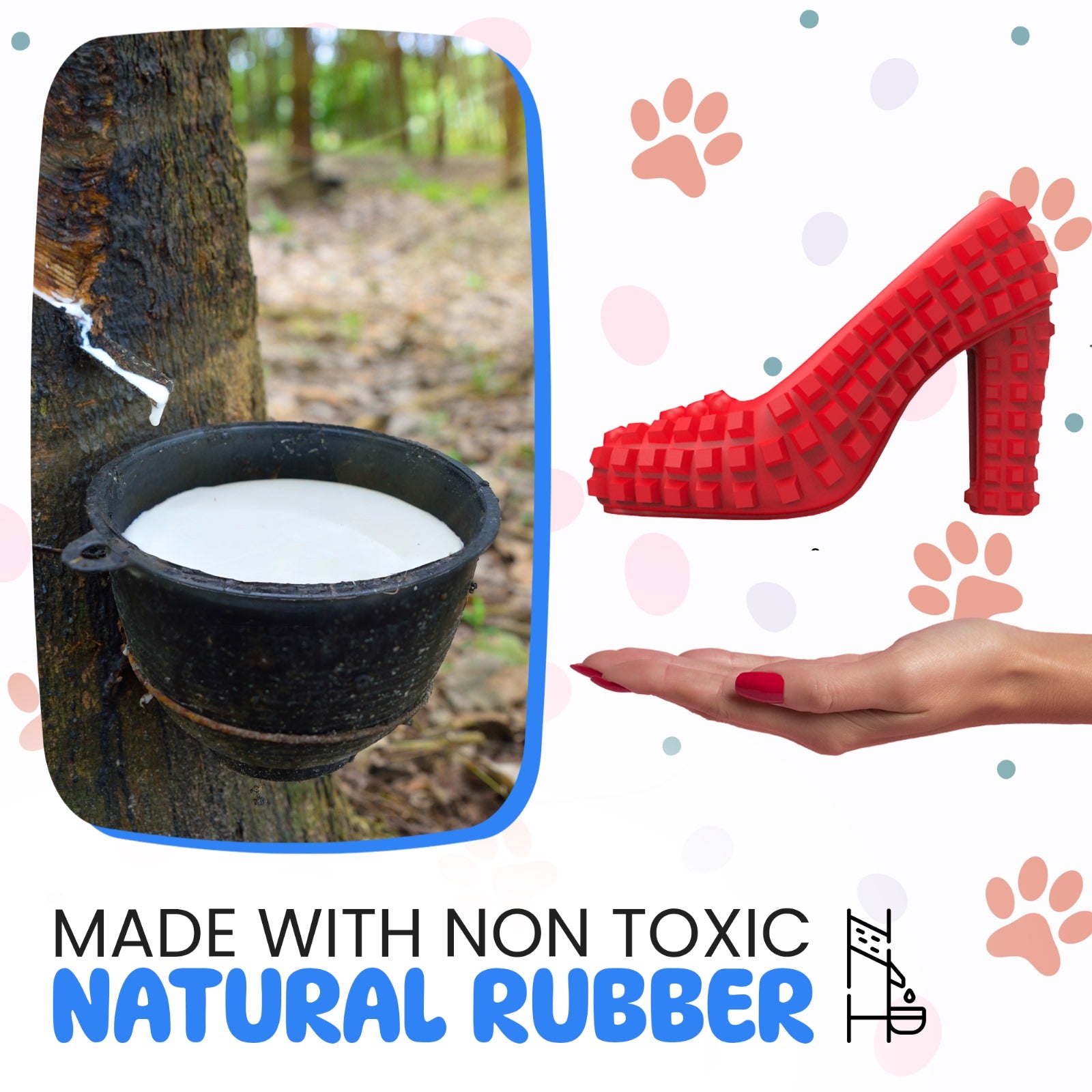 Natural rubber chew toy for dogs - safe, durable, and dental-friendly