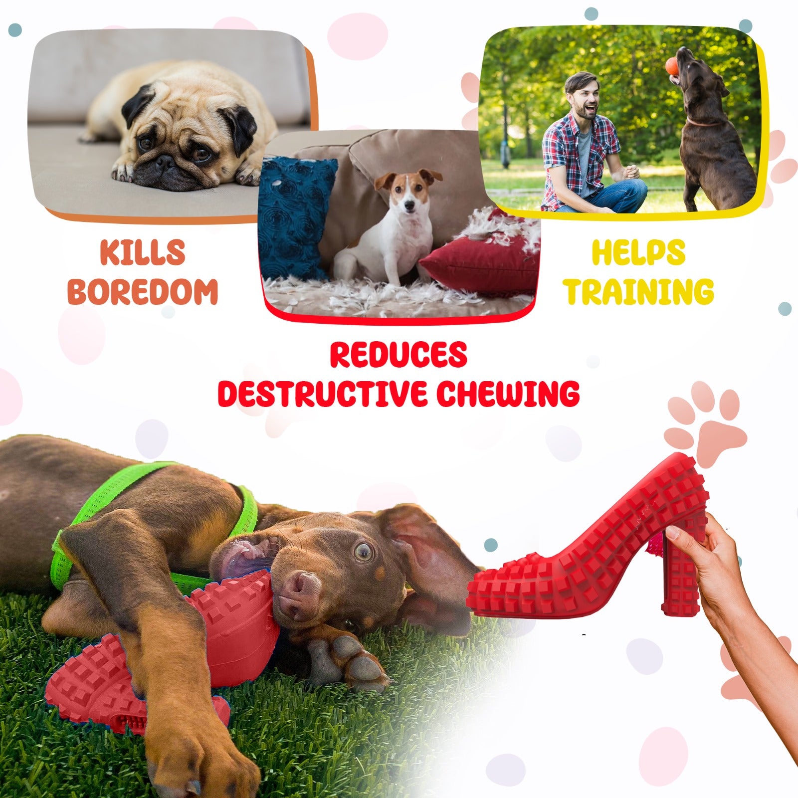 Indestructible dog chew toy shaped like a shoe, perfect for aggressive chewers