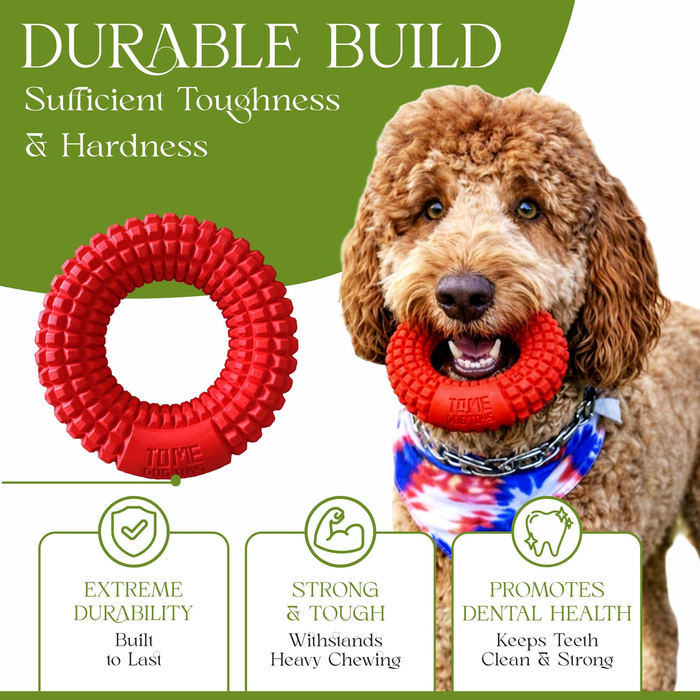Dog Chew Toys for Aggressive Chewers - Chew Ring Interactive Medium Large Dog Puzzle Toys