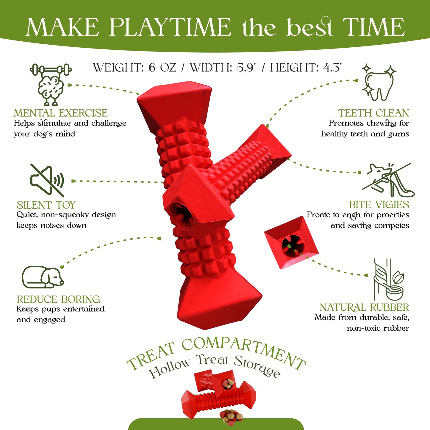 Juguetes masticables para perros con masticadores agresivos: juguetes masticables resistentes para perros con dispensador de golosinas: huesos masticables para perros pequeños y medianos