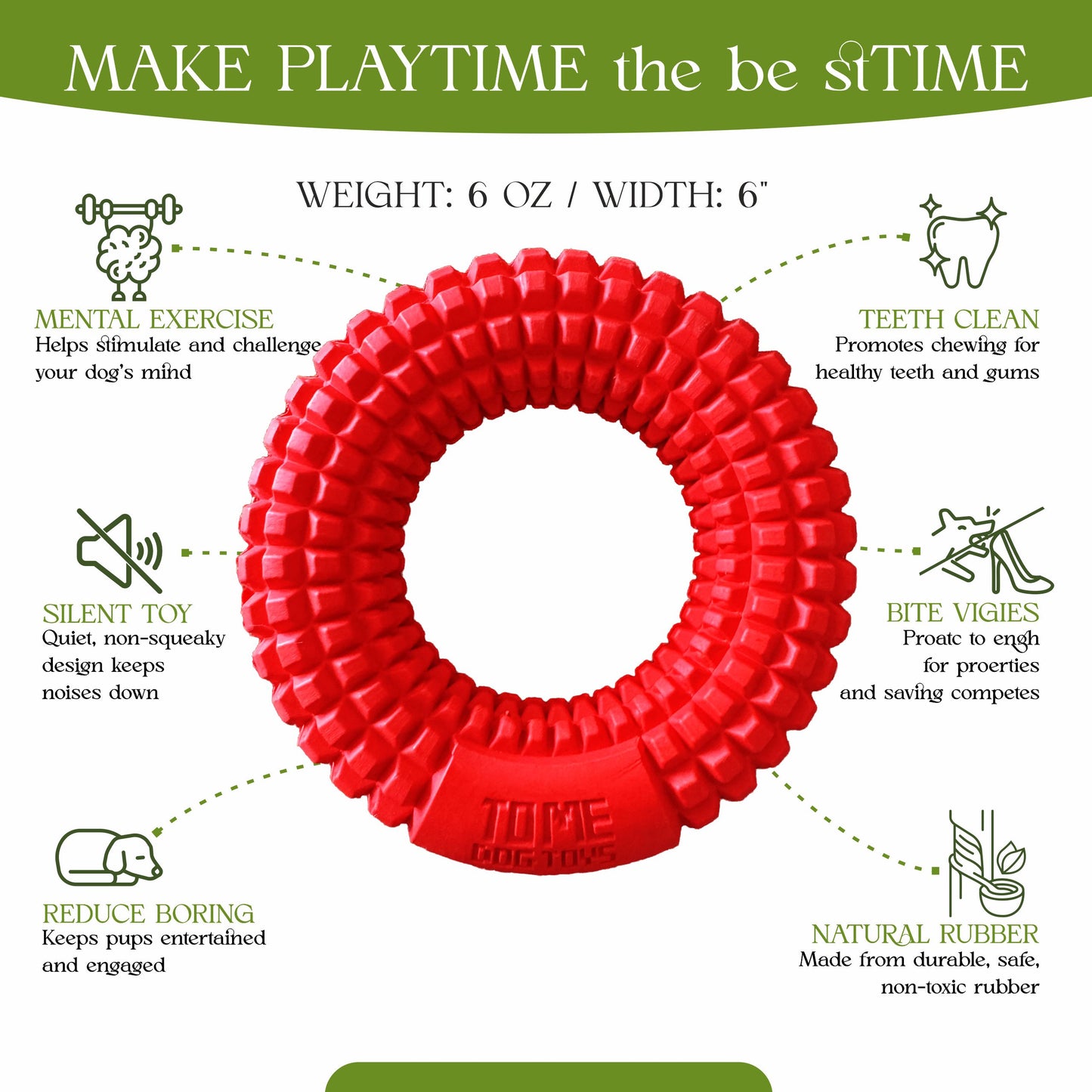 Dog Chew Toys for Aggressive Chewers - Chew Ring Interactive Medium Large Dog Puzzle Toys